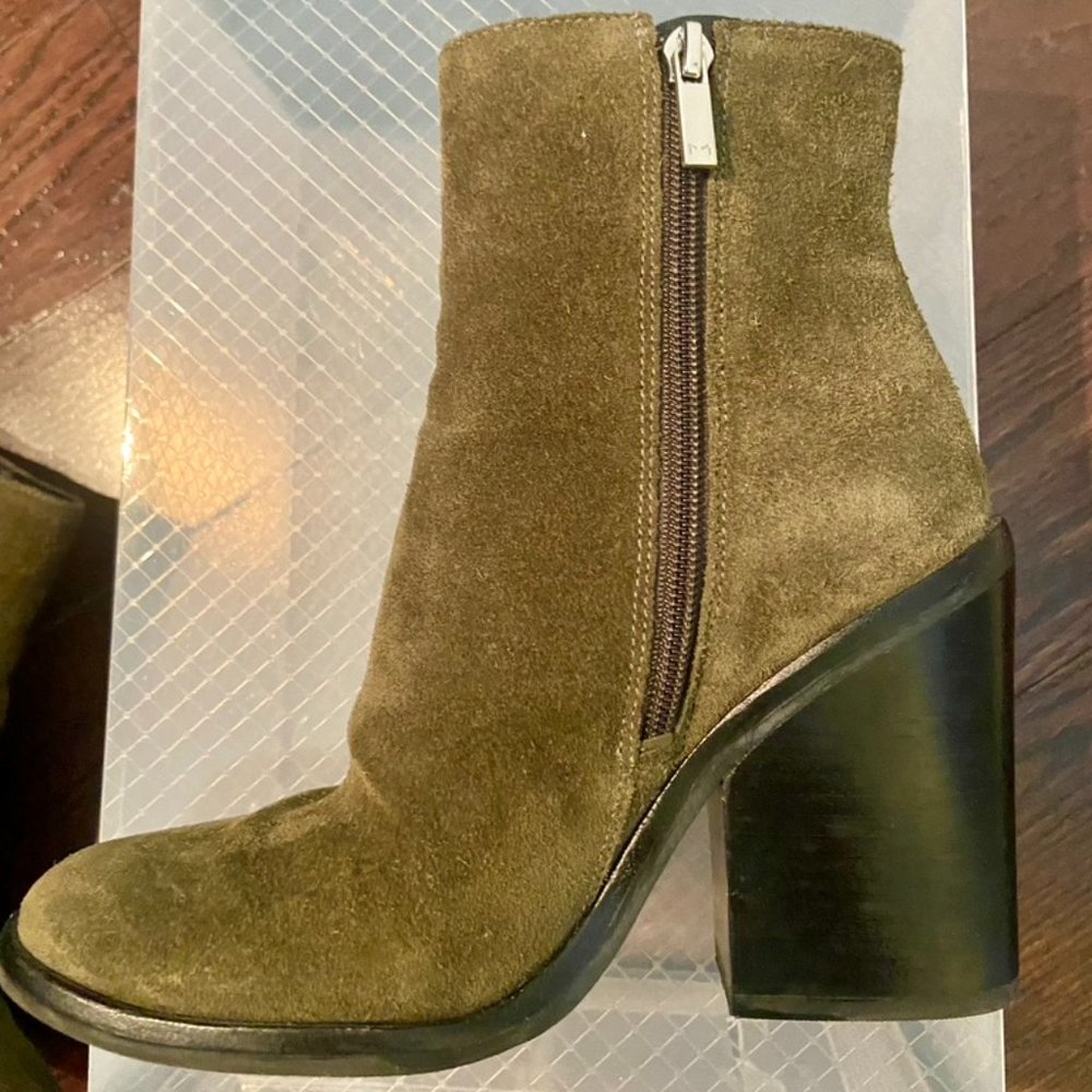 Marc Fisher Green Suede Ankle Boot